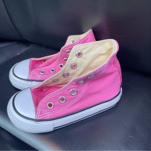 Converse high top sneakers pink toddler size 6